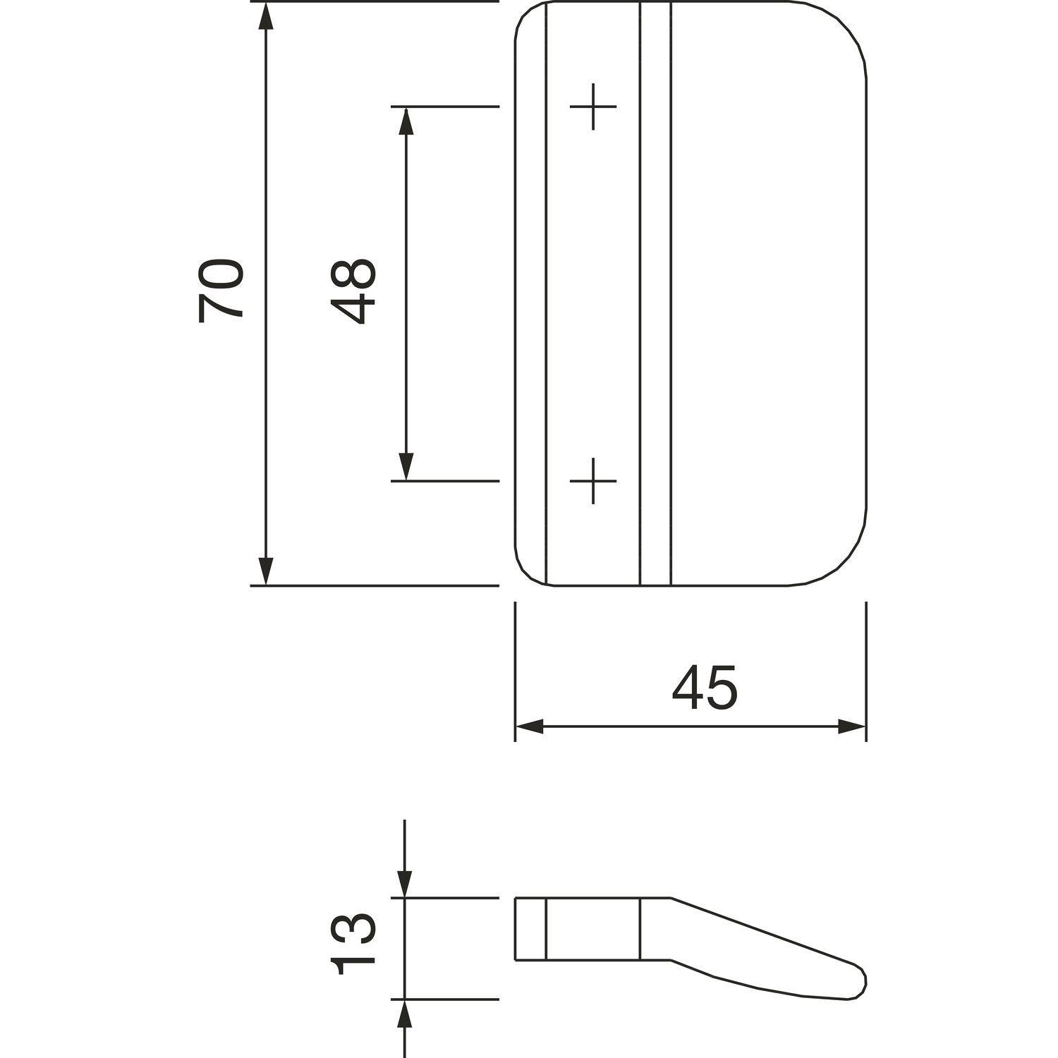 Balkontürgriffe 45 X 70 braun