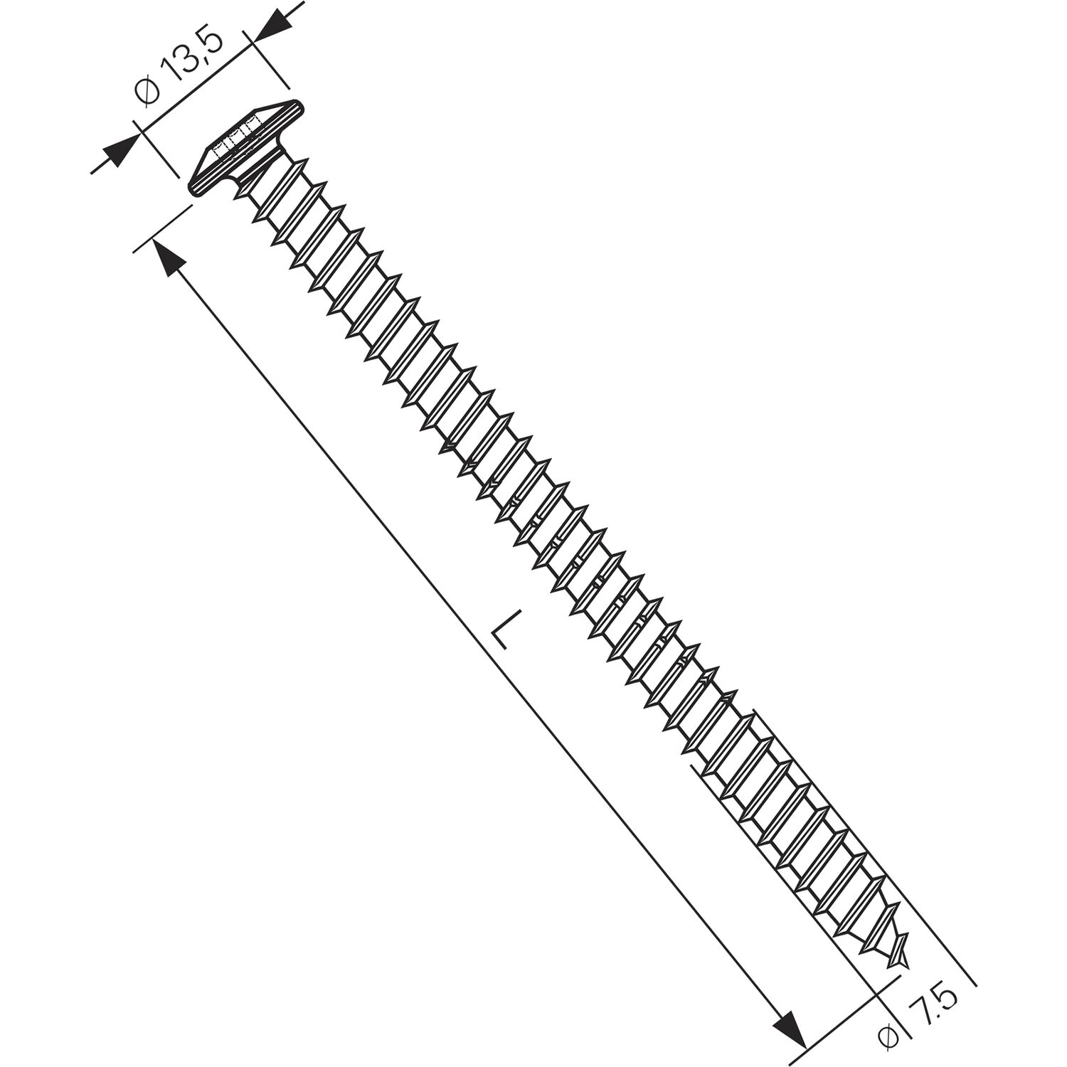 Fenstermontageschraube 7,5 x 62 mm