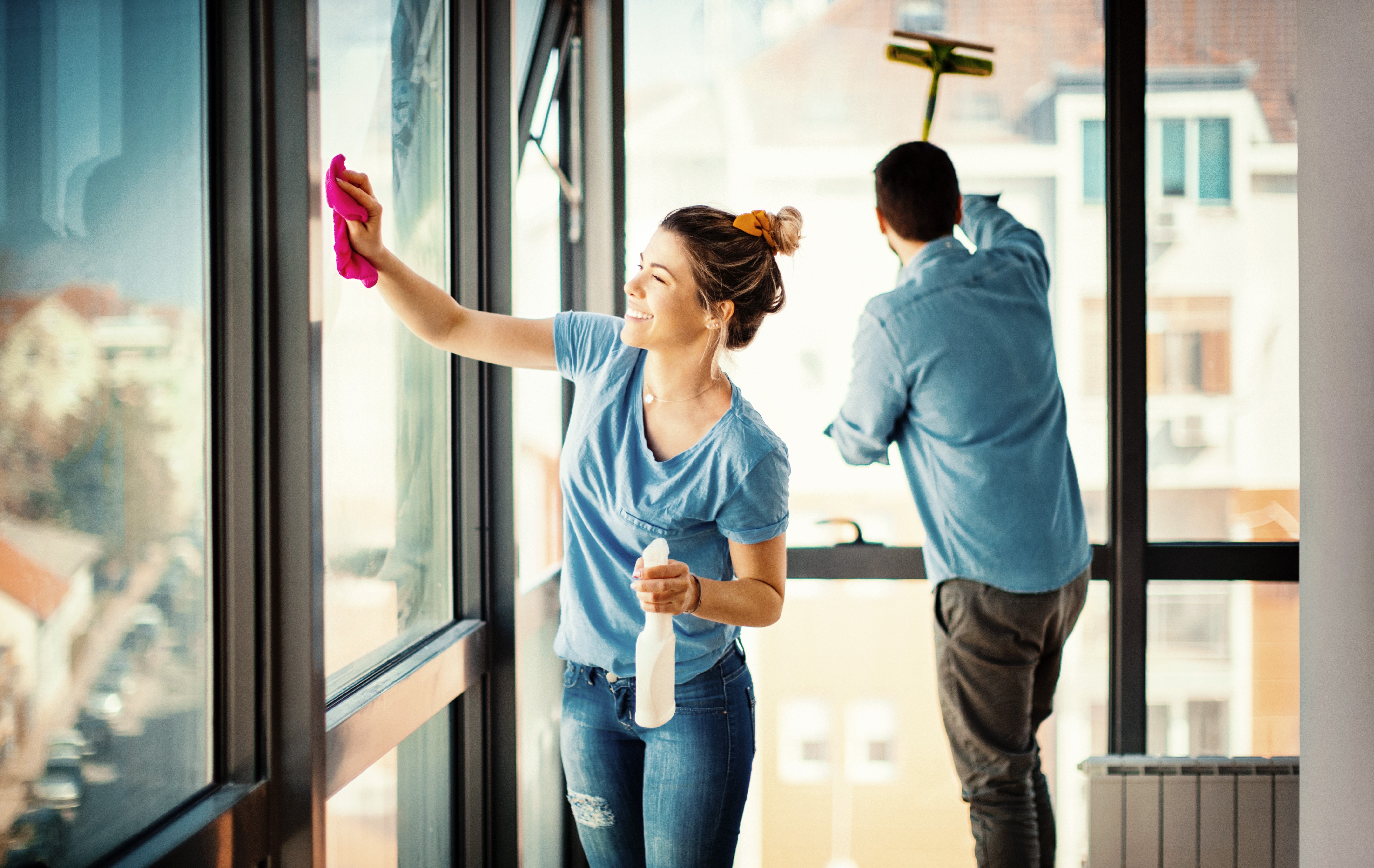 Stockfoto Fensterrreinigung Stockfoto Fensterrreinigung